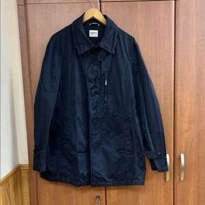 Armani Collezioni Men's Dark Blue Trench Coat